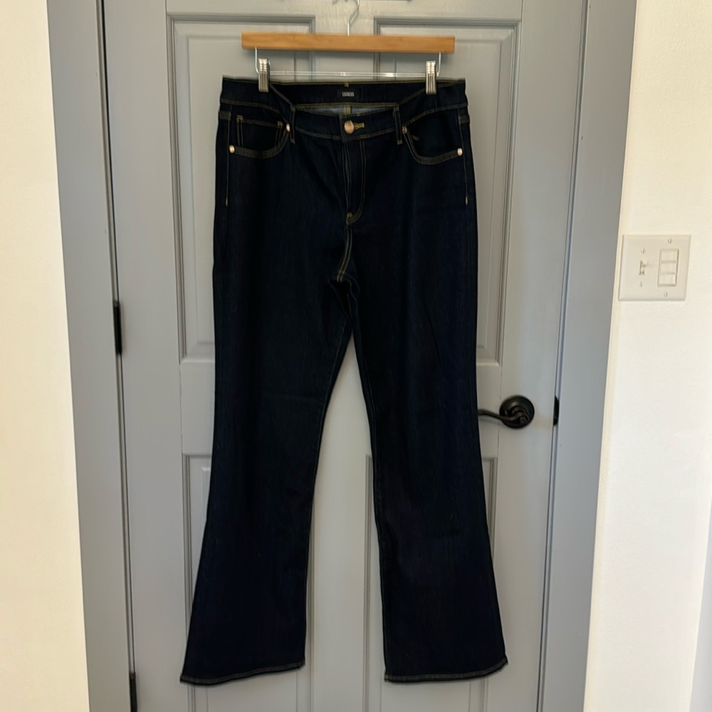 Express midrise boot cut dark wash jeans